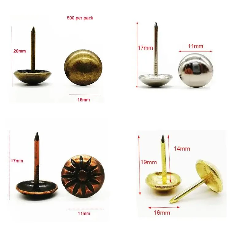 Decorative Tacks Furniture Nails Antique Pins Pattern Hollow Upholstery Flathead Sofa Nail for Table Chair and Bed