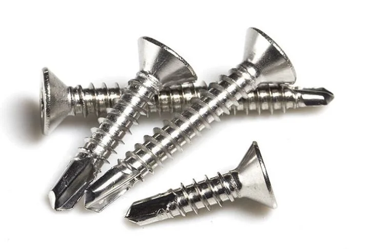 100PCS #6 X 1/2 Phillips Flat Head Self Drilling Tek Screw 304 410 Stainless Steel Made in China