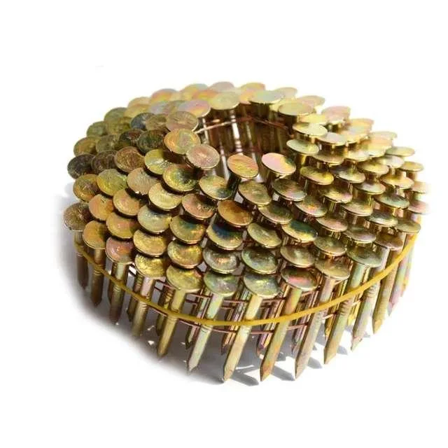 High Quality Yellow Galvanized 15degree Smooth/Twisted//Screw/Spiral Shank Wire Coil Roofing Nail/Coil Nail/Strip Nail/Framing Nail/Pallet Nail for Construction