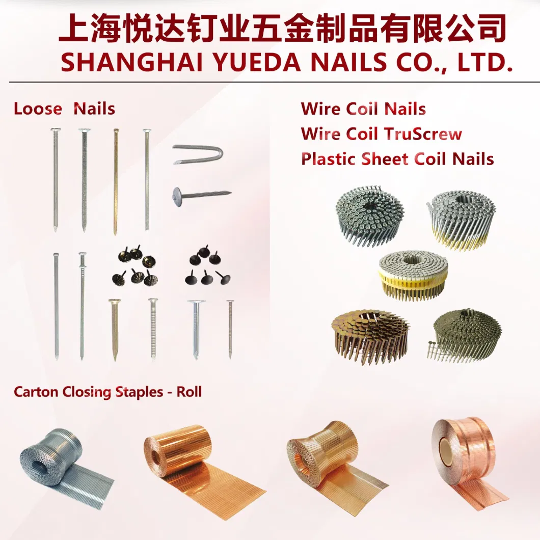 Shanghai Yueda 16 Degree Wire Coil Roofing Nails for Nailer