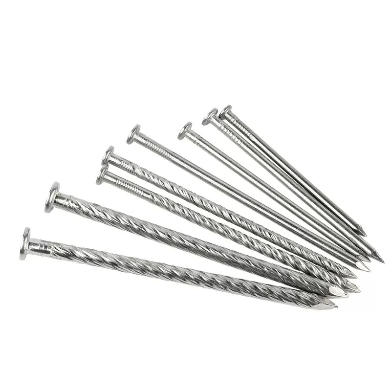 Professional Manufacturer 45# Carbon Steel Nail Electro Galvanized Spiral Shank Concrete Nails Angular Spiral Shank Steel Nail