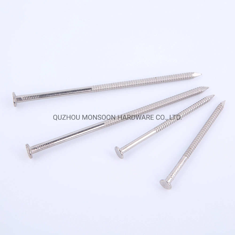 Stainless Steel Flat Checkered Head Long Ring Nails