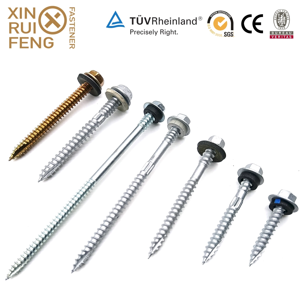 Xinruifeng Fastener Factory Punta Espada Tornillo Techo Spoon Point Ruspert Hex Head Self Cutting Drilling Screws