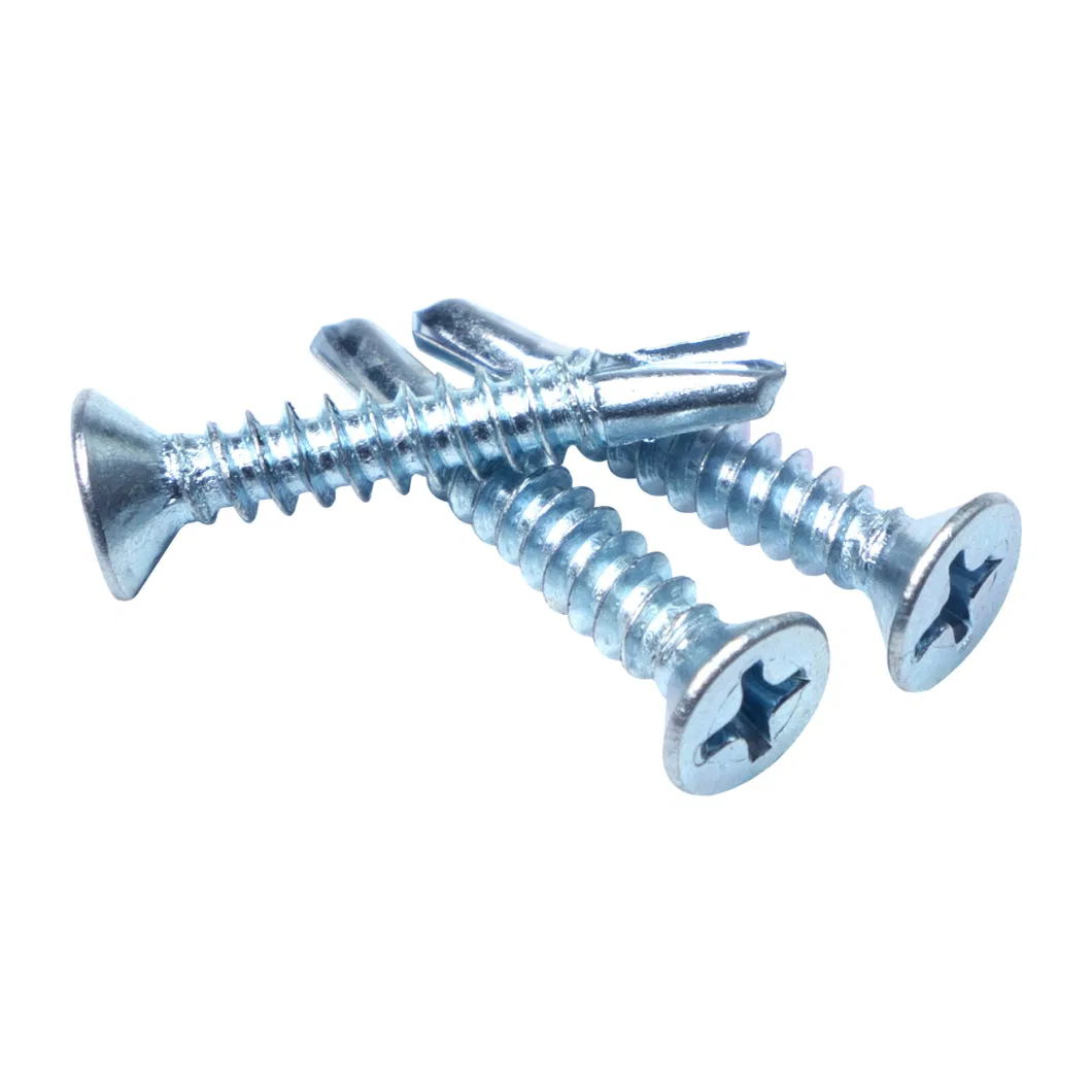 DIN7504 Fastening in Window or Door Frames Phillips Zinc Plated Countersunk Head Hylux Screws Self Drilling Tornillo Self Drilling Screw