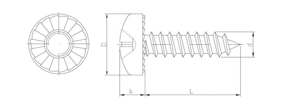 Pan Serrated Head Pozi/Phillips Slotted Combo Drive Blue Zinc Plated Bzp C1022 Self Tapping Screw