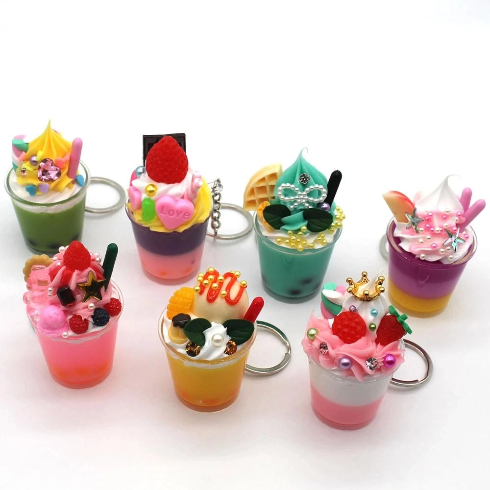 Sundae Keychains Stiletto Billiard Ball Customize House Ice Cream Hot Selling China Factory 3D Souvenir Designer Decoration Accessories Acrylic Keychain