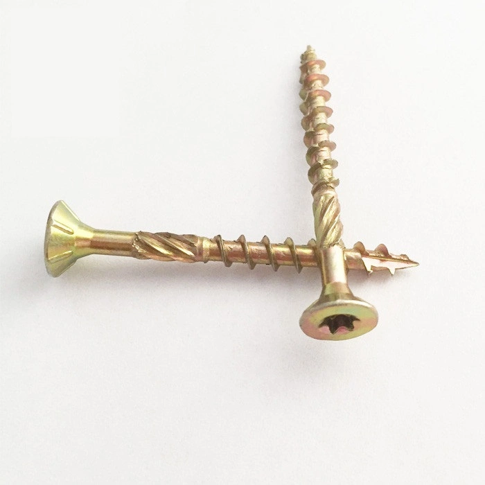 Carbon Steel C1022A Heat Treatment Zinc Self Tapping Screw with Cut Tip Cut Tail and Knurling Wood Screw