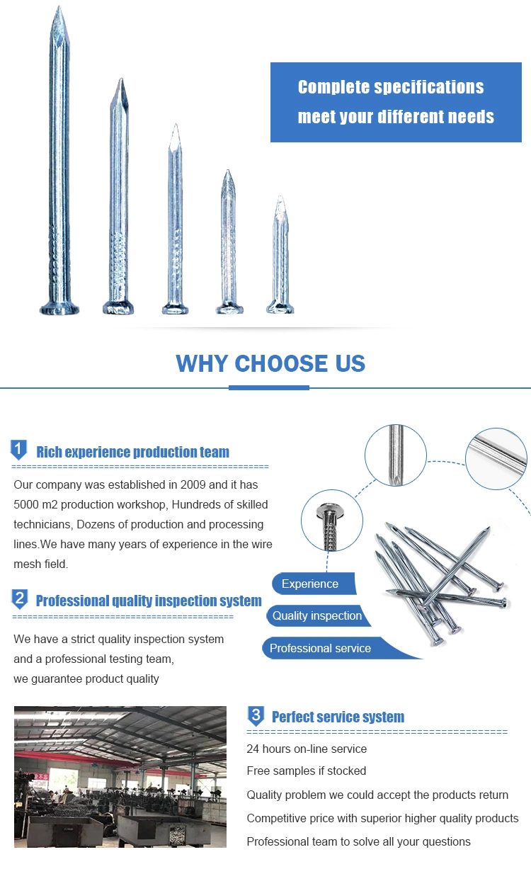 All Sizes Steel Gal Cement Nails for pneumatic Nail Gun