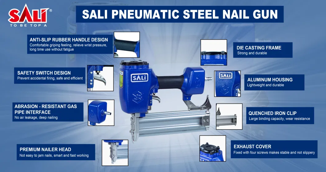 Sali ST64B 10-64mm Pneumatic Air Steel Nail Gun Nailer