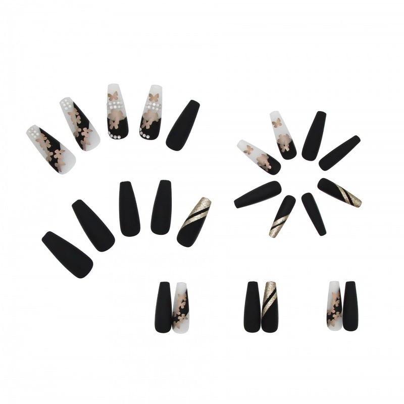 High Quality Luxury Diamond False Nails Extra Long Coffin Fake Nails Tipc Curve Elegant Design Press on Nails