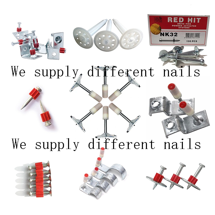 Nail for Shooting Concrete Black Steel Nails for Nail Gun Wholesale for Nailer Pipe Nail Toua Powder Actuated Steel Red Hit Ceiling Wood Clavos Supplies Price