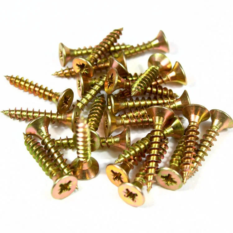 Philips Countersunk Head Yellow Zinc Plated Chipboard Self Drilling Screws