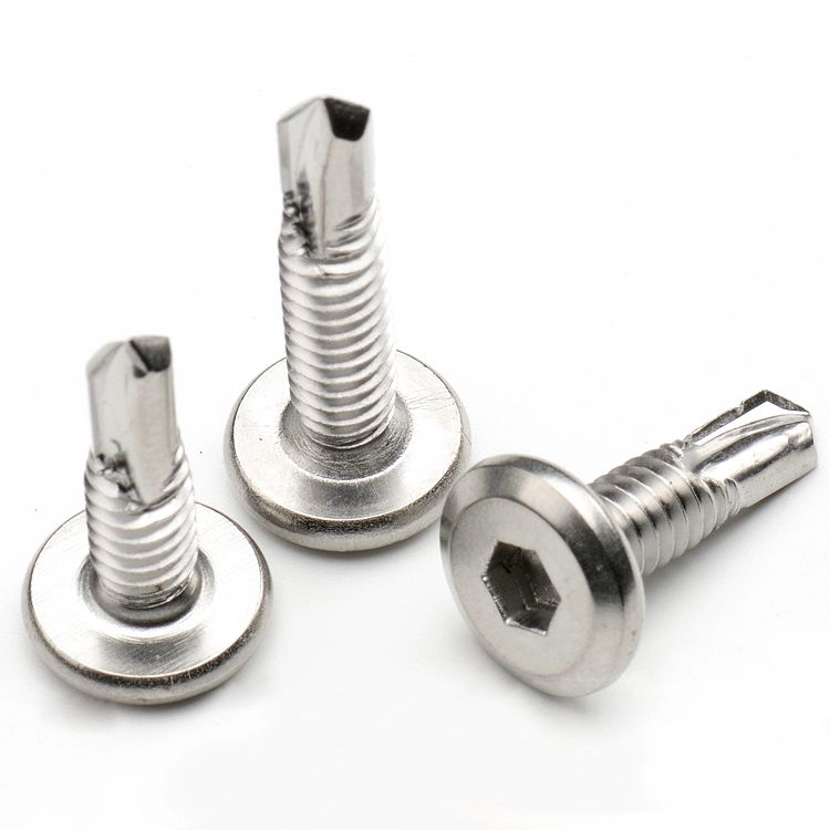 Stainless Steel White Long Hex Truss Head Drywall Screw Self Drilling Tek Screws for Metal