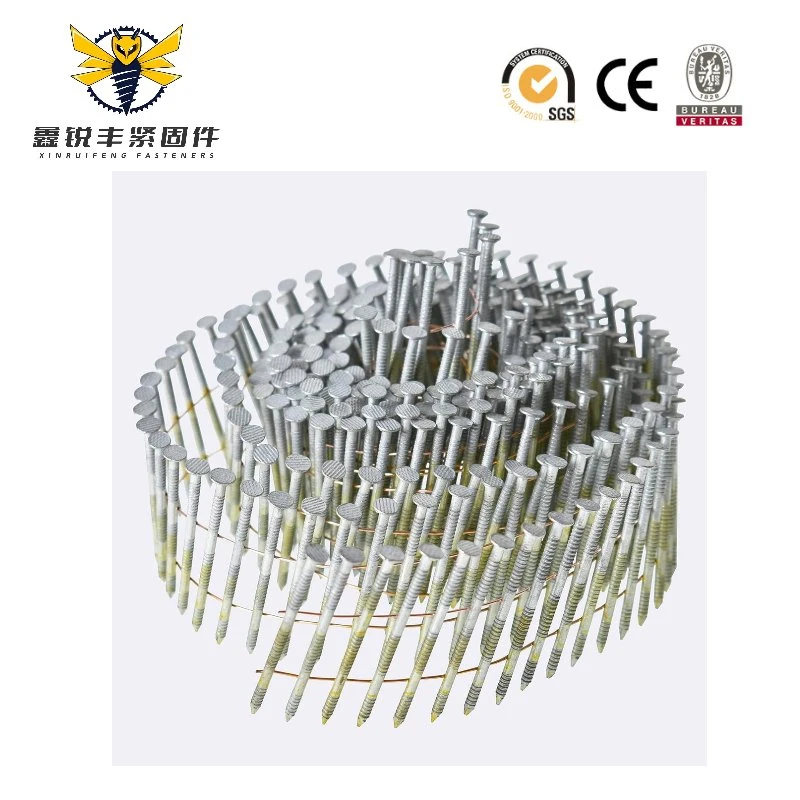 1200 Counts Coil Siding Nail Full Round Head Wire Collated Coil 15-Degree 1-1/4-Inch X. 090-Inch Ring Shank 304 Stainless Steel Coil Roofing Nails