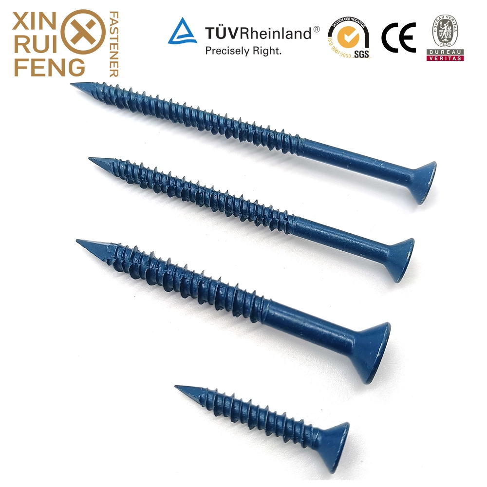 Xinruifeng Fastener Class 4 Blue Epoxy Coated 3/16&quot; 1/4&quot; Torx Flat Csk Head Hi Lo Concrete Screws SDS Sts