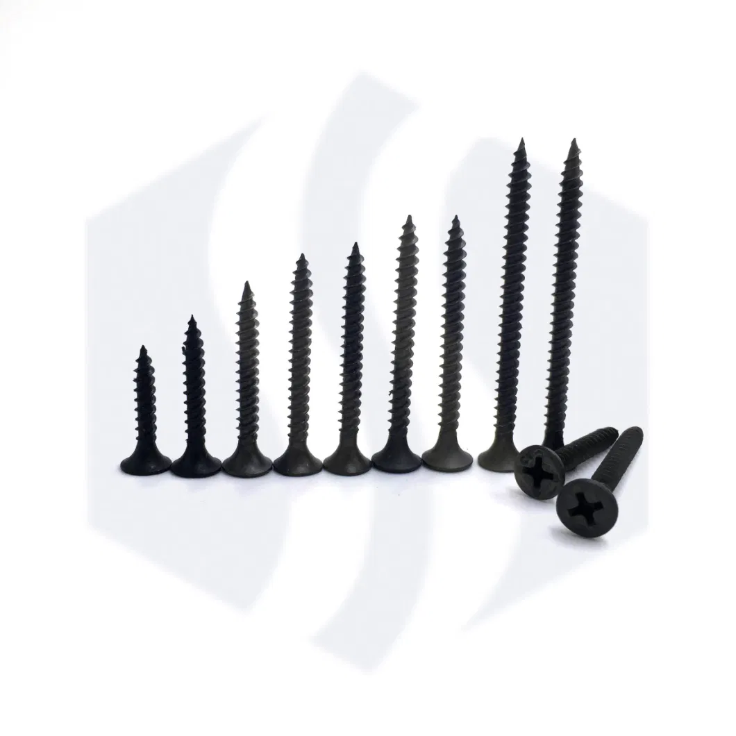 Factory Supplier Flat Bugle Head Drywall Screws Fine Coarse Thread Self Drilling Wood Screw Black Phosphate DIN 18182