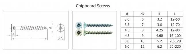 China Wholesale Self Tapping Chipboard Screw C1022 Yellow Zinc Plated Chipboard Screw