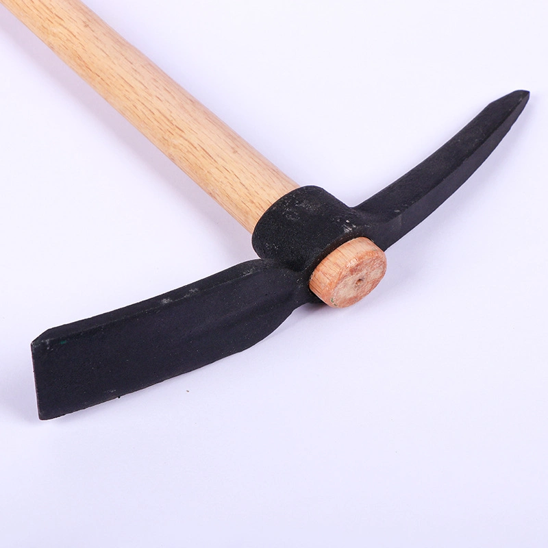 Field Garden Reclamation Wooden Handle Agricultural Pointed Cross Pickaxe Carbon Steel Small Hoe