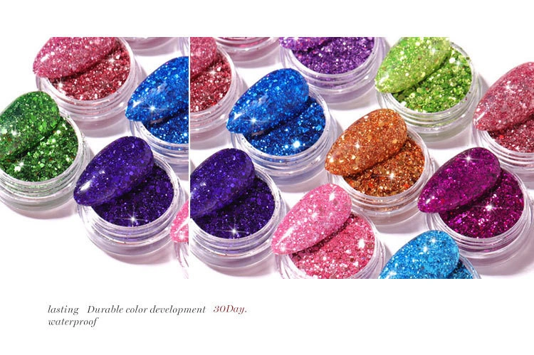 Nail Art Japanese Jewelry Glitter Sequins Laser Super Shiny Gradient to Do Nail Powder Loose Powder Net Red Explosion