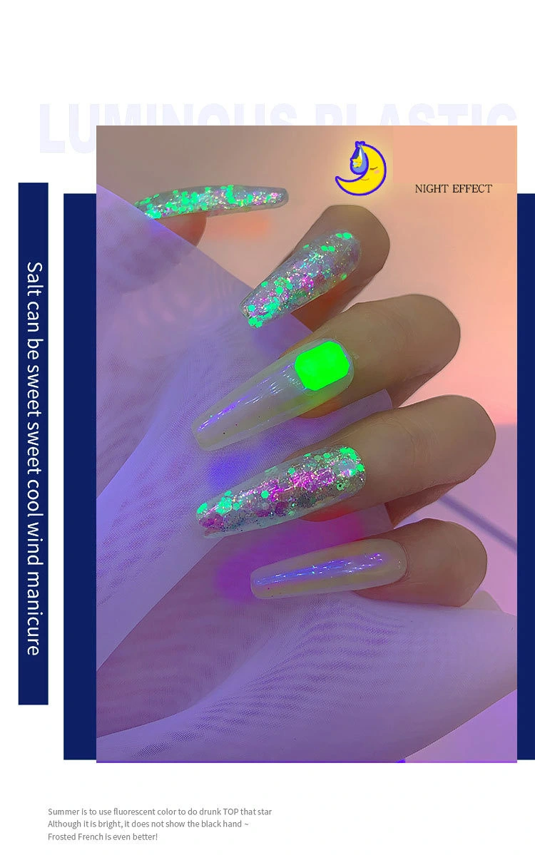 in 2022, The Internet Celebrity Explosion Style Luminous Sequins Nail Jewelry Korean Big Sequins Color Korean Style Flashing Nail Decoration