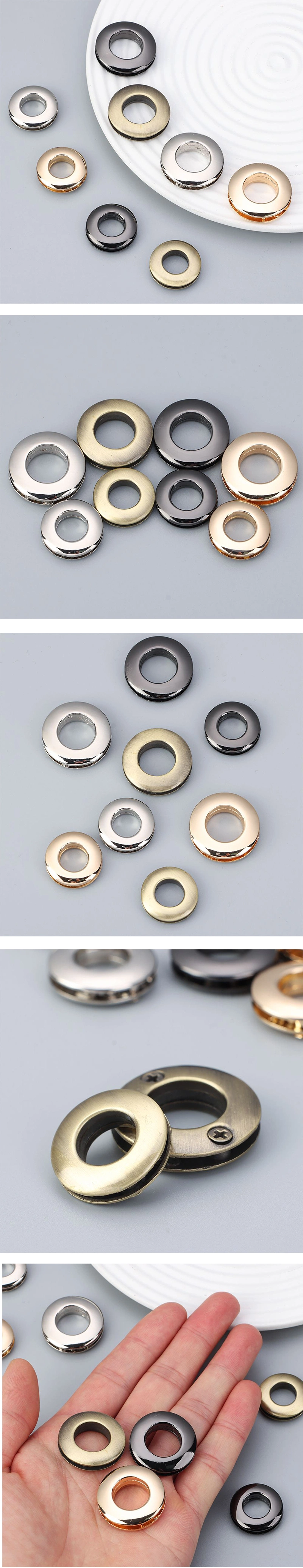 Oval Round Shaped Metal Eyelets with Washers Silver Chain Bag Metal Accessories