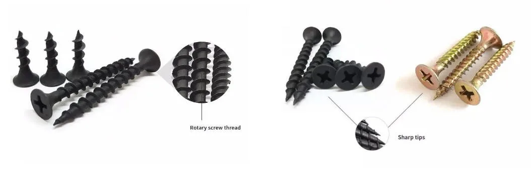 High Quality Factory Price C1022A Black Head Fine Thread Drywall Screw Tornillos