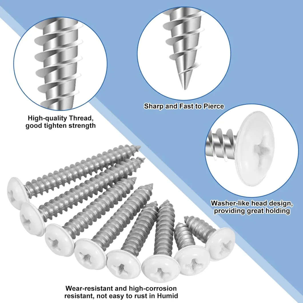 #8 Pan Head Screws Threaded Truss Head Stainless Steel Self-Tapping Screws (4 sizes)