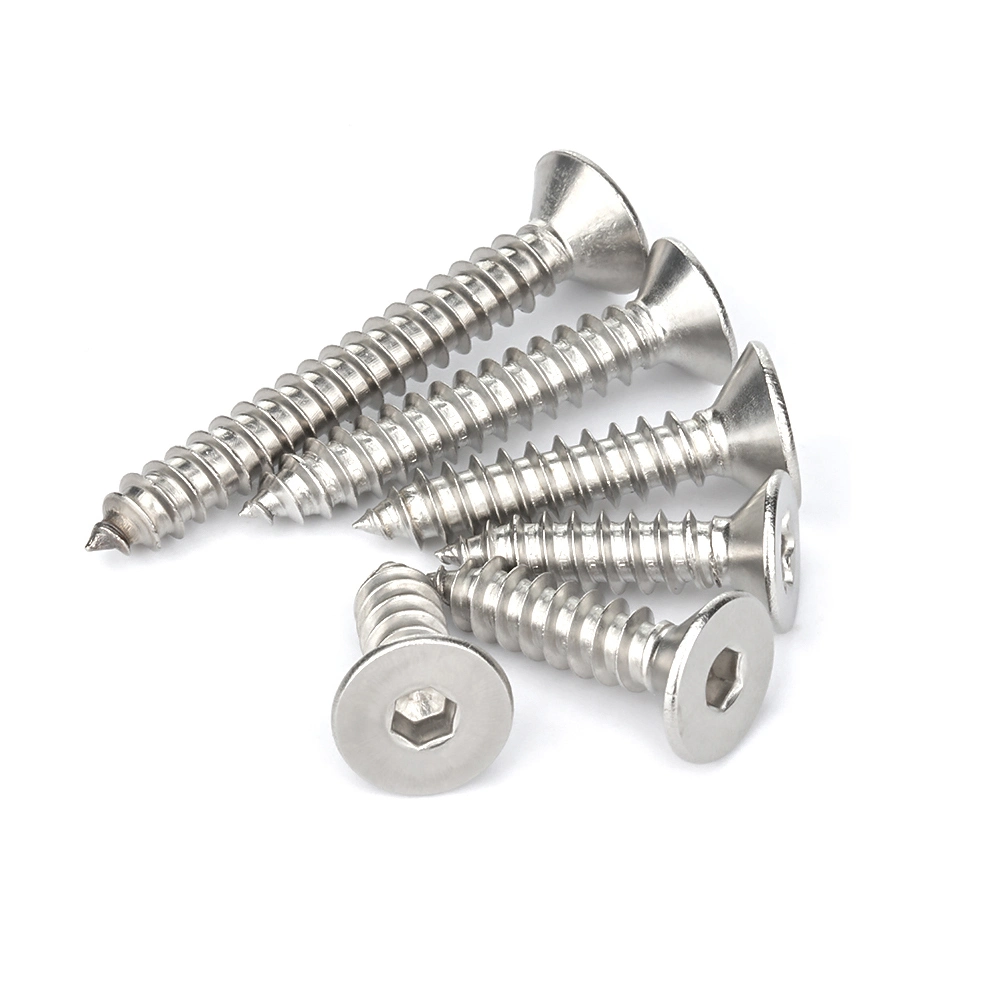 Flat Head Hexagon Socket Self Tapping Screw Countersunk Head Hex Self Tapping