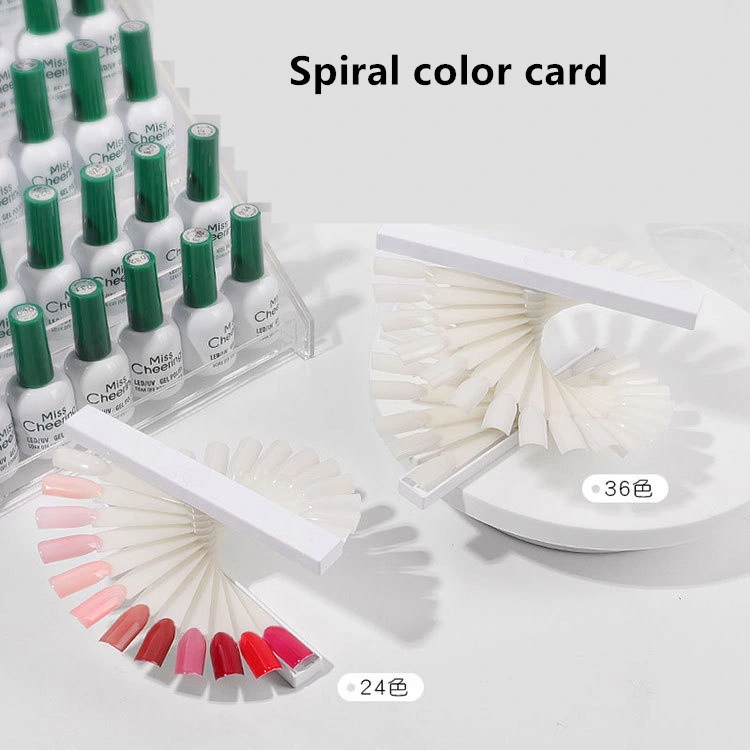 Fashion Spiral Display Stand Nail Polish Color Card Fan-Shaped/Umbrella-Shaped Nail Mold Nail Display Card