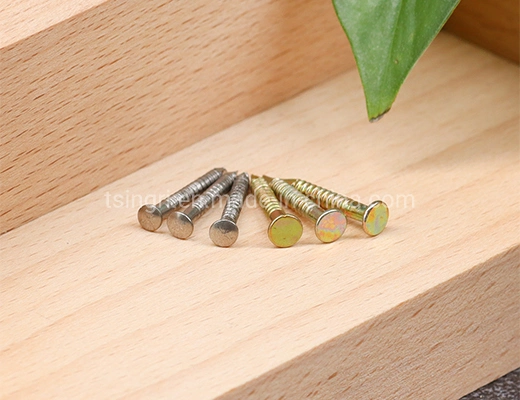 TGR/Tsingri Stainless Carbon Steel Yellow Zinc Plated Flat Head Spiral Shank Nails