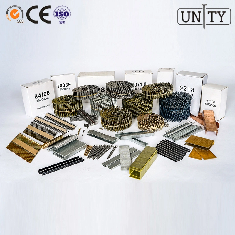 Factory Price Galvanized or Vinyl Coated Screw Nails Smooth Shank Pallet Coil Nails Head Cross Wood