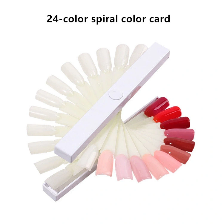 Fashion Spiral Display Stand Nail Polish Color Card Fan-Shaped/Umbrella-Shaped Nail Mold Nail Display Card