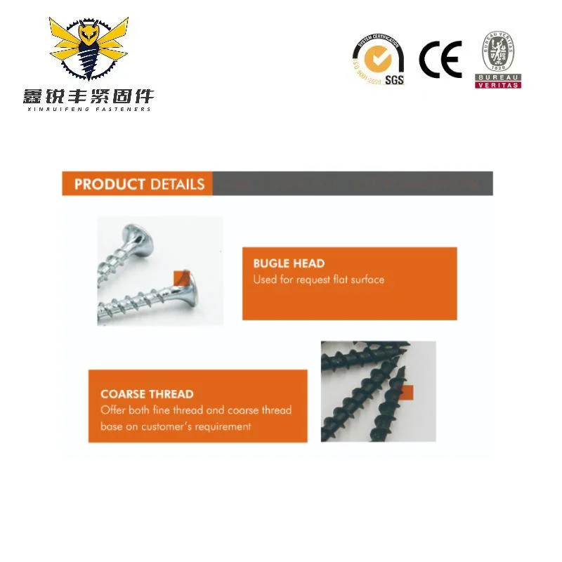 Black Gray Phosphate Galvanized Yellow Self Tapping Angle Head Coarse Thread Drywall Screw