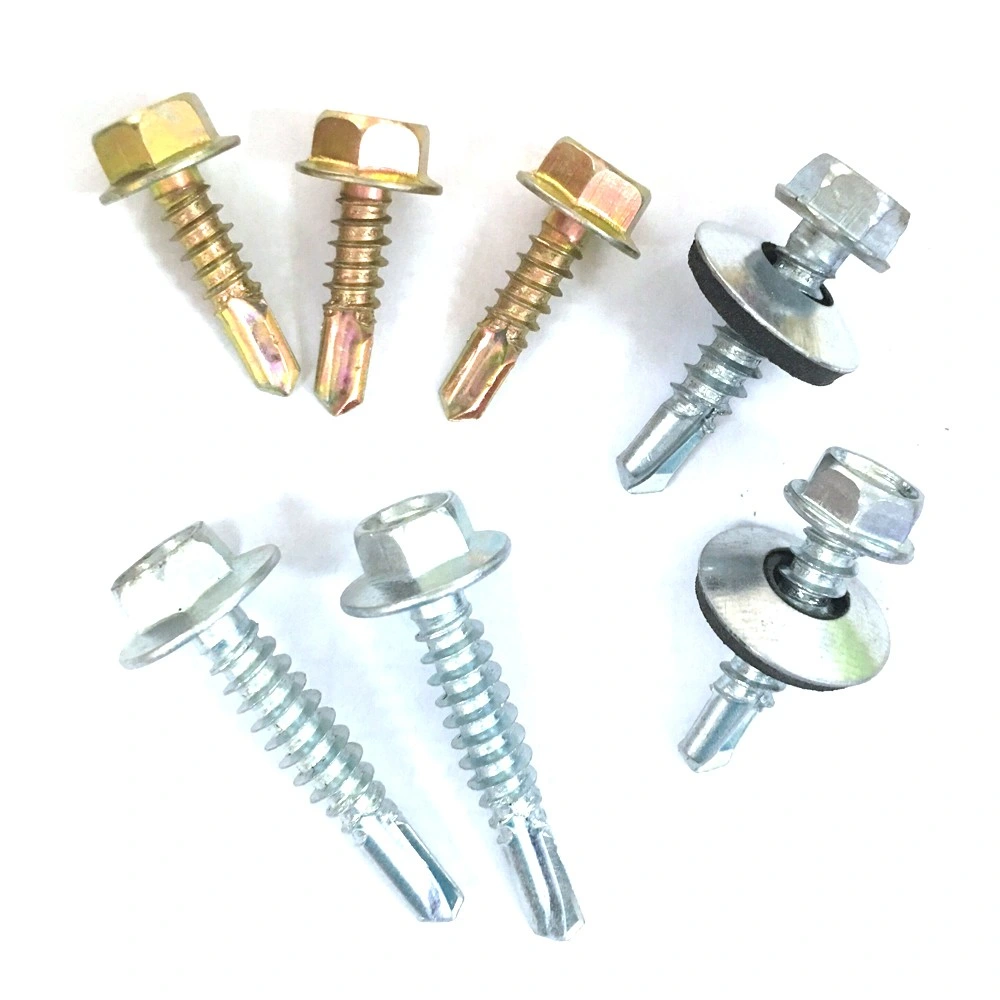 White Color Hex Head Farmer Screws for Roof