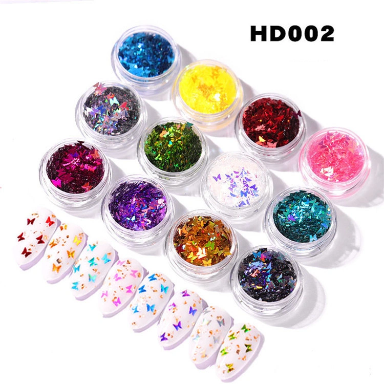 Nail Art Japanese Jewelry Glitter Sequins Laser Super Shiny Gradient to Do Nail Powder Loose Powder Net Red Explosion