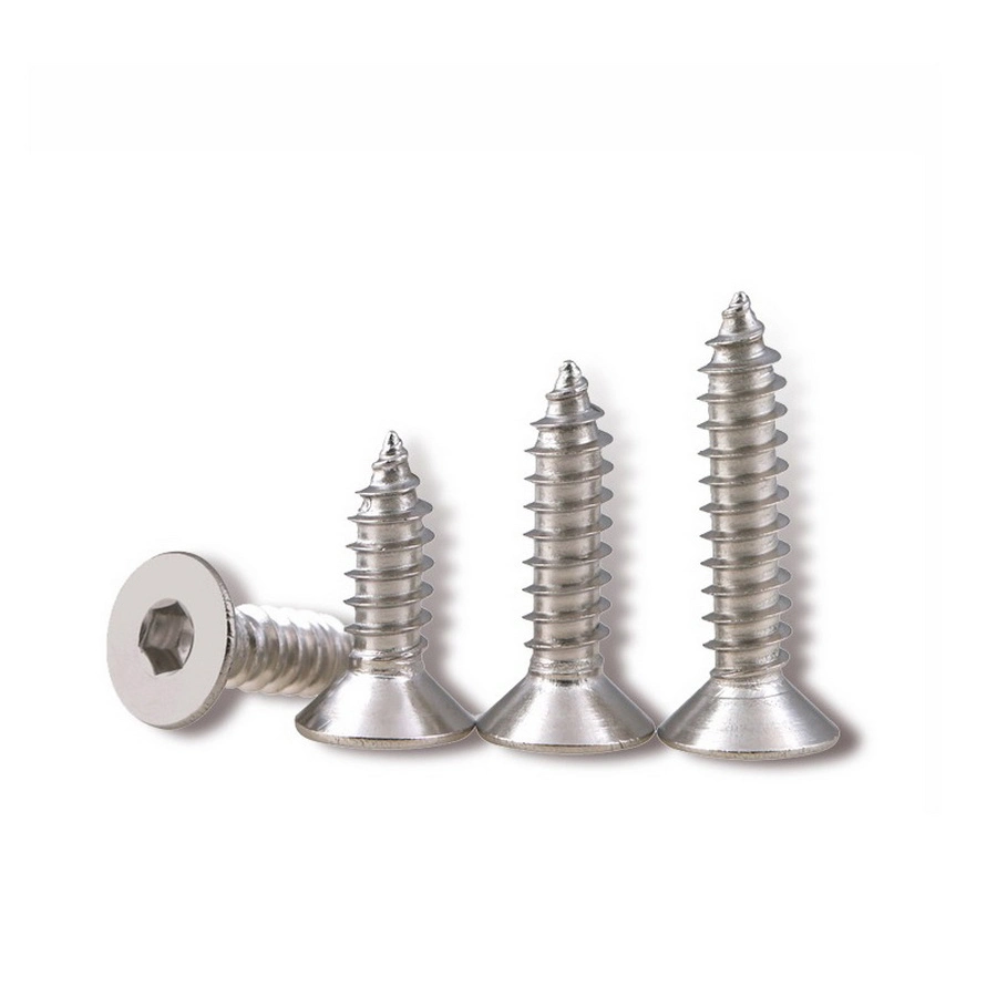 Flat Head Hexagon Socket Self Tapping Screw Countersunk Head Hex Self Tapping