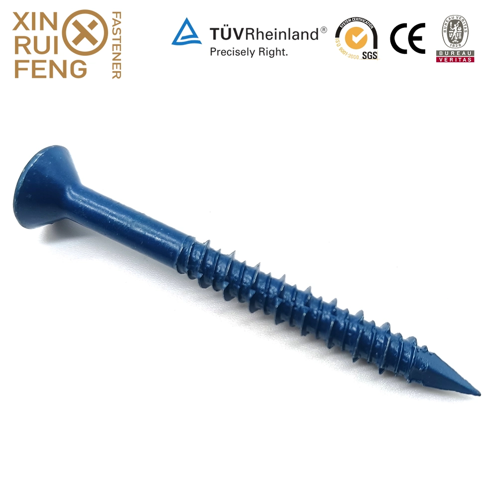 Xinruifeng Fastener Class 4 Blue Epoxy Coated 3/16&quot; 1/4&quot; Torx Flat Csk Head Hi Lo Concrete Screws SDS Sts