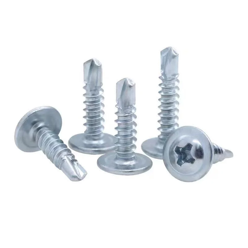 DIN7982 Phillips Countersunk Flat Head Zinc Plated M4 Self Drilling/Tapping Screw, Window Screw with Wings