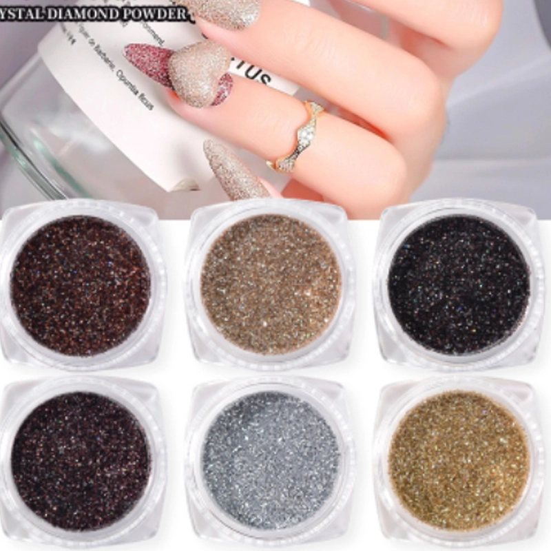 6 Colors Mixed Nail Crystal Broken Diamond Glass Micro Diamond Shiny Nail Sequin