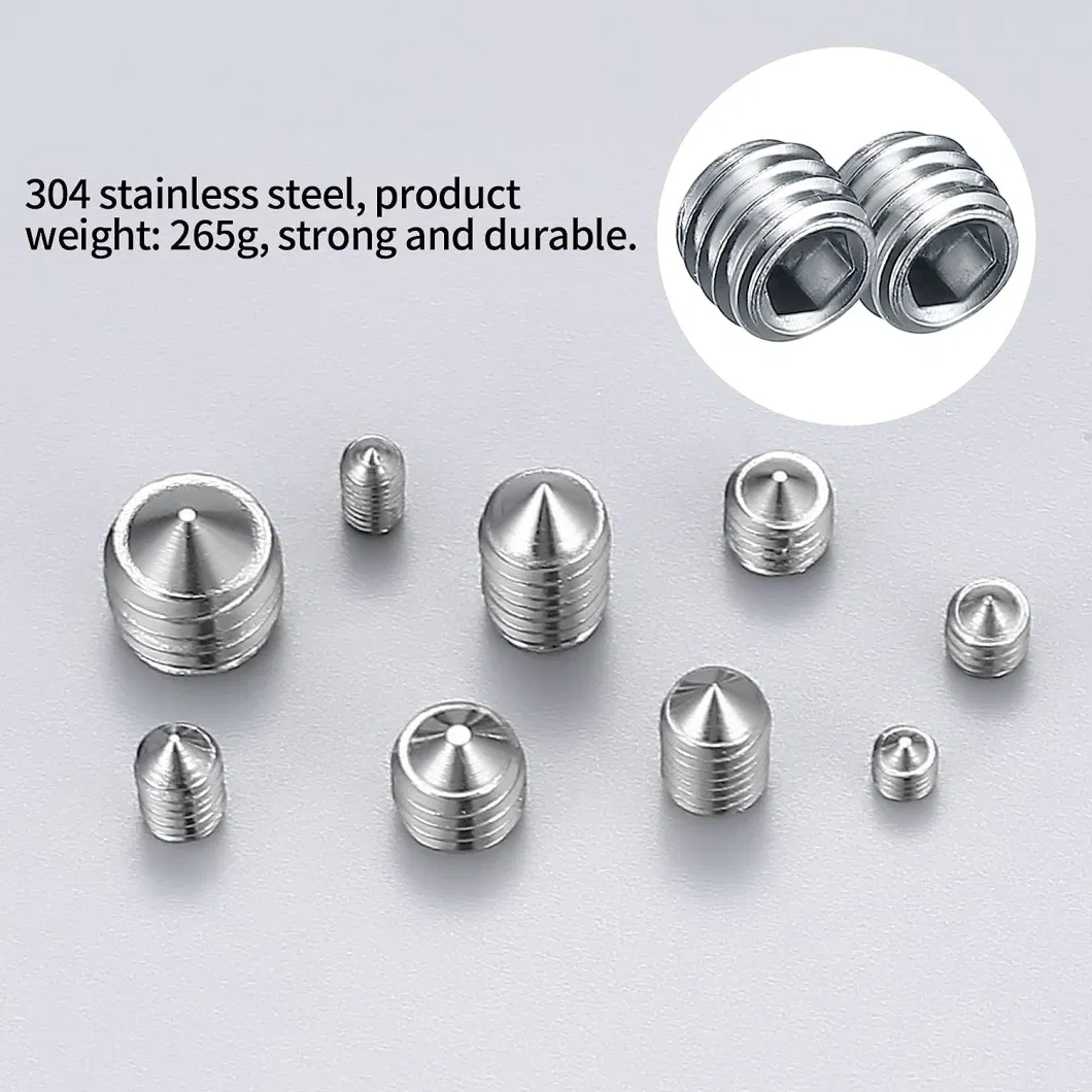 M3/M4/M5/M6/M8 Stainless Steel Cone Point Grub Screw Set Screws