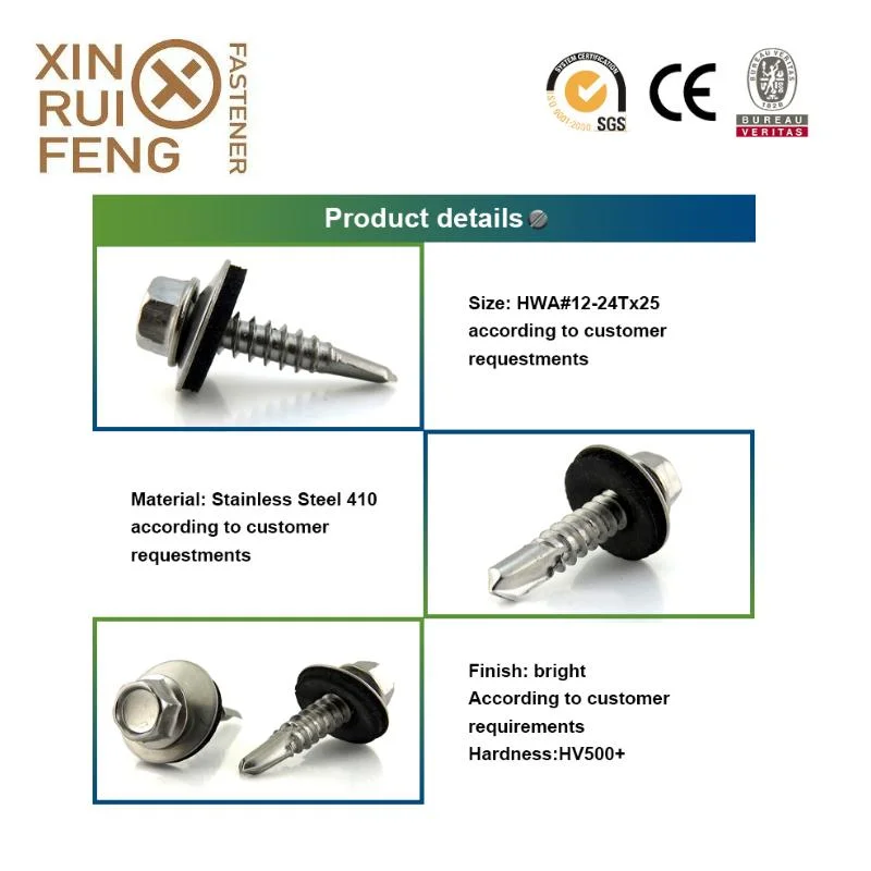 Wholesale Price Supplier Fasteners Chinese Factory Low Price Ruspert and Zinc Plated Hex Head Drilling Screws