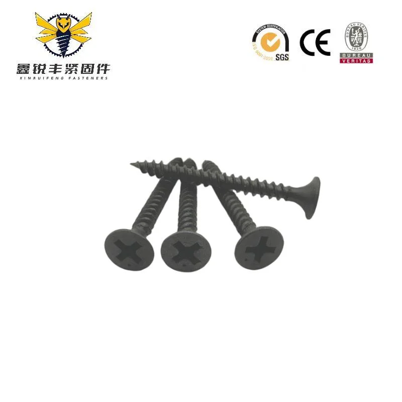 M3.5 Flat Head Self-Tapping Cross Drive Gray Phosphate Drywall Screw Bugle Head Wood Screw Gypsum Screw