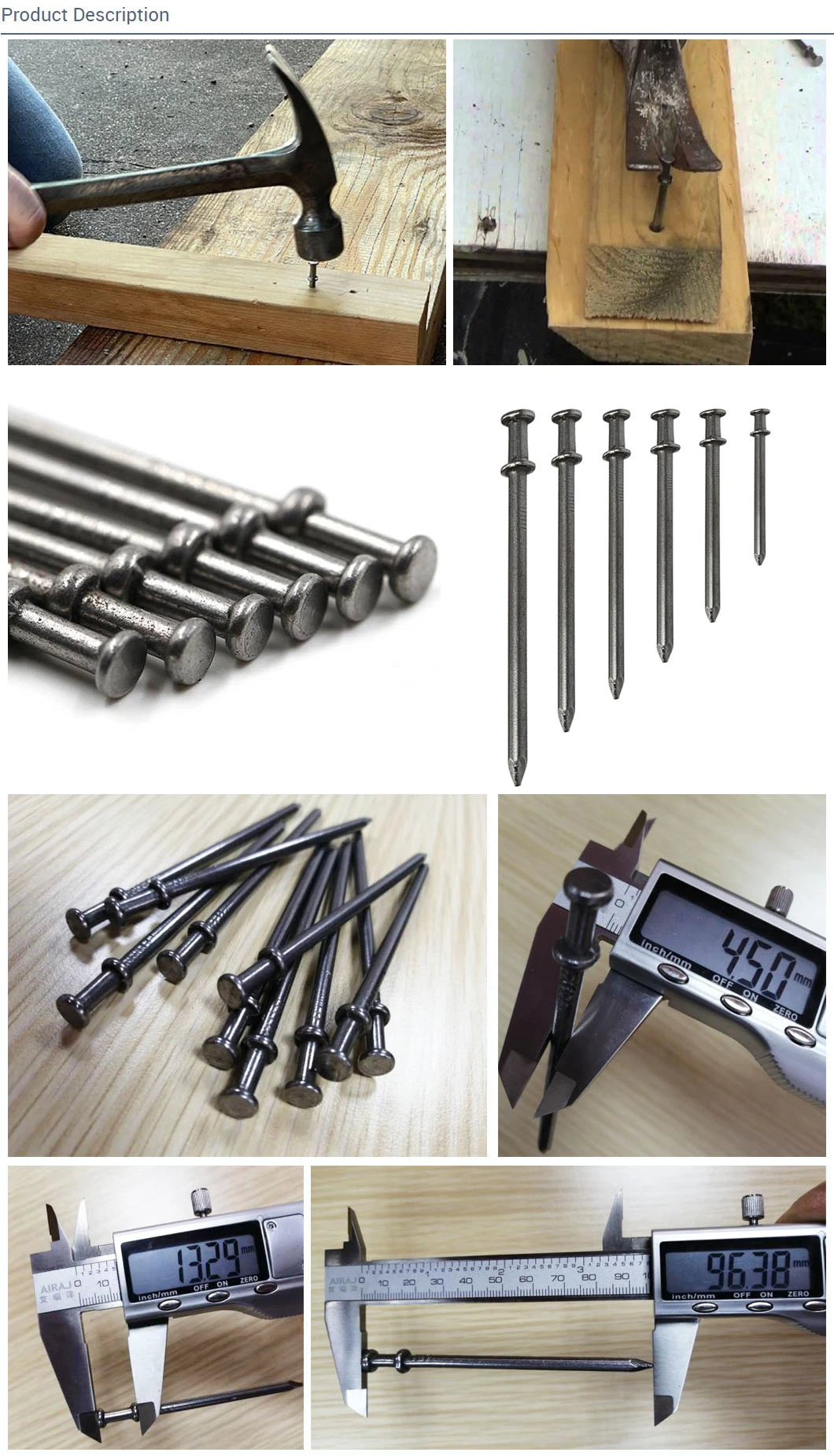 China Factory Galvanized Duplex Nails Carpentry Double Head Nails