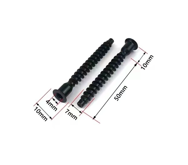 Furniture Confirmation Screw, Hexagonal Wood Screw, Black Powder Coating