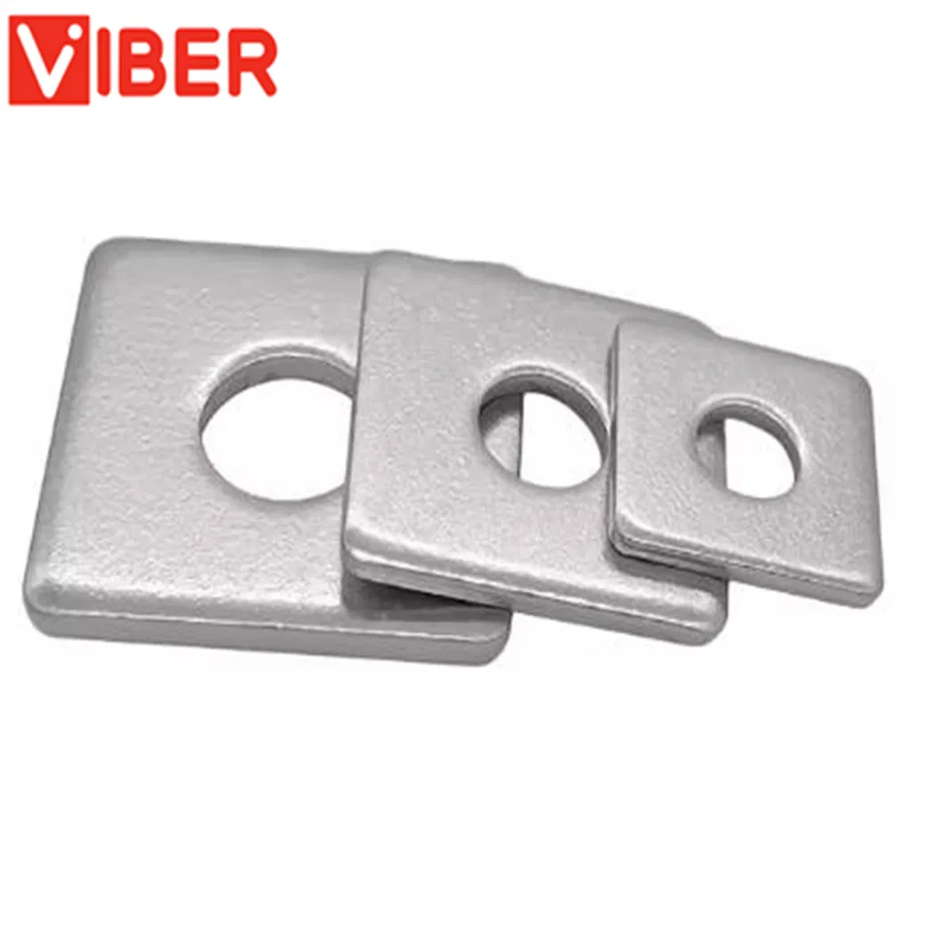 Square Washers Plate 3/8&quot; (ID) X1-5/8&quot;X1-5/8&quot; Electrogalvanized Steel Thickness 2.8mm Bearing Plate Square Strut Channel Washer