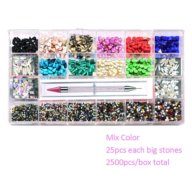 High Quality Nail Art Decoration Crystal Glitters Stone Shaped Rhinestone Nail