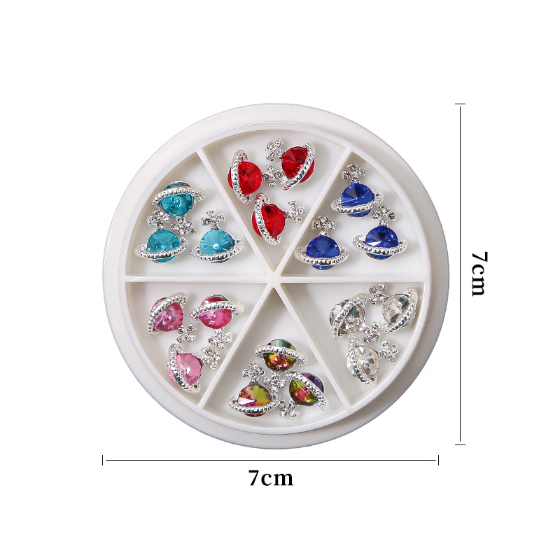 Cross Border Nail Accessories Alloy Japanese Planet Shiny Multi-Color Box with Saturn Inlaid Nail Stick