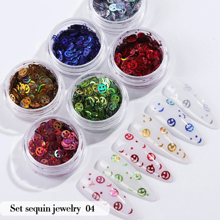 6PCS/Set Nail Beauty Chrome Glitter Kit, Nail Sequin Nail Art Mirror Powder Decoration