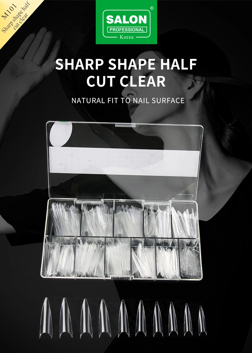 Long Stiletto Nail Tips Full Cover Natural Color Fake Nails with Box for Nail Salons and DIY 12 Sizes Available