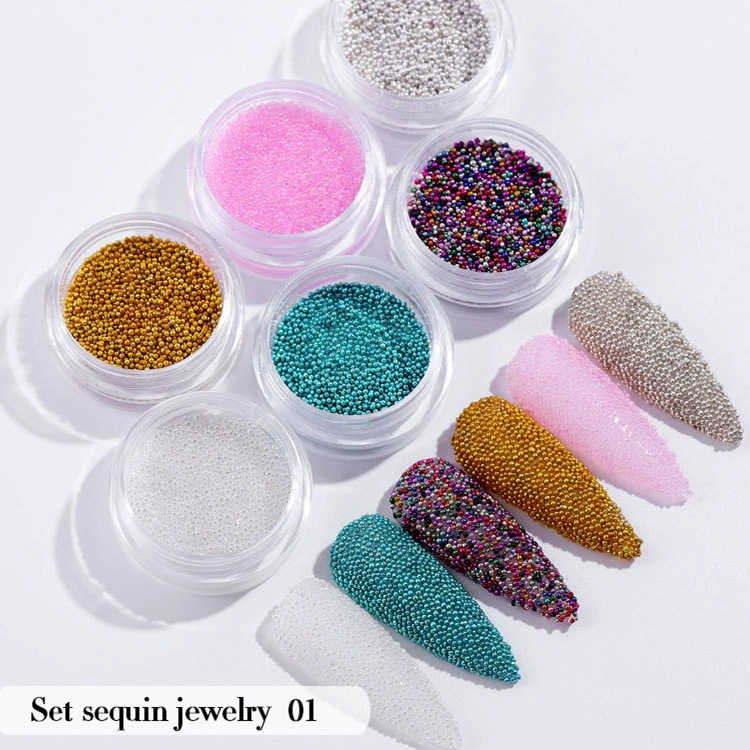 6PCS/Set Nail Beauty Chrome Glitter Kit, Nail Sequin Nail Art Mirror Powder Decoration